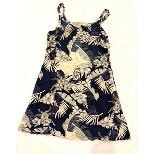 Palmwave Hawaii Girls Blue Tropical Floral Rayon Sun Dress Size 12 RN88831